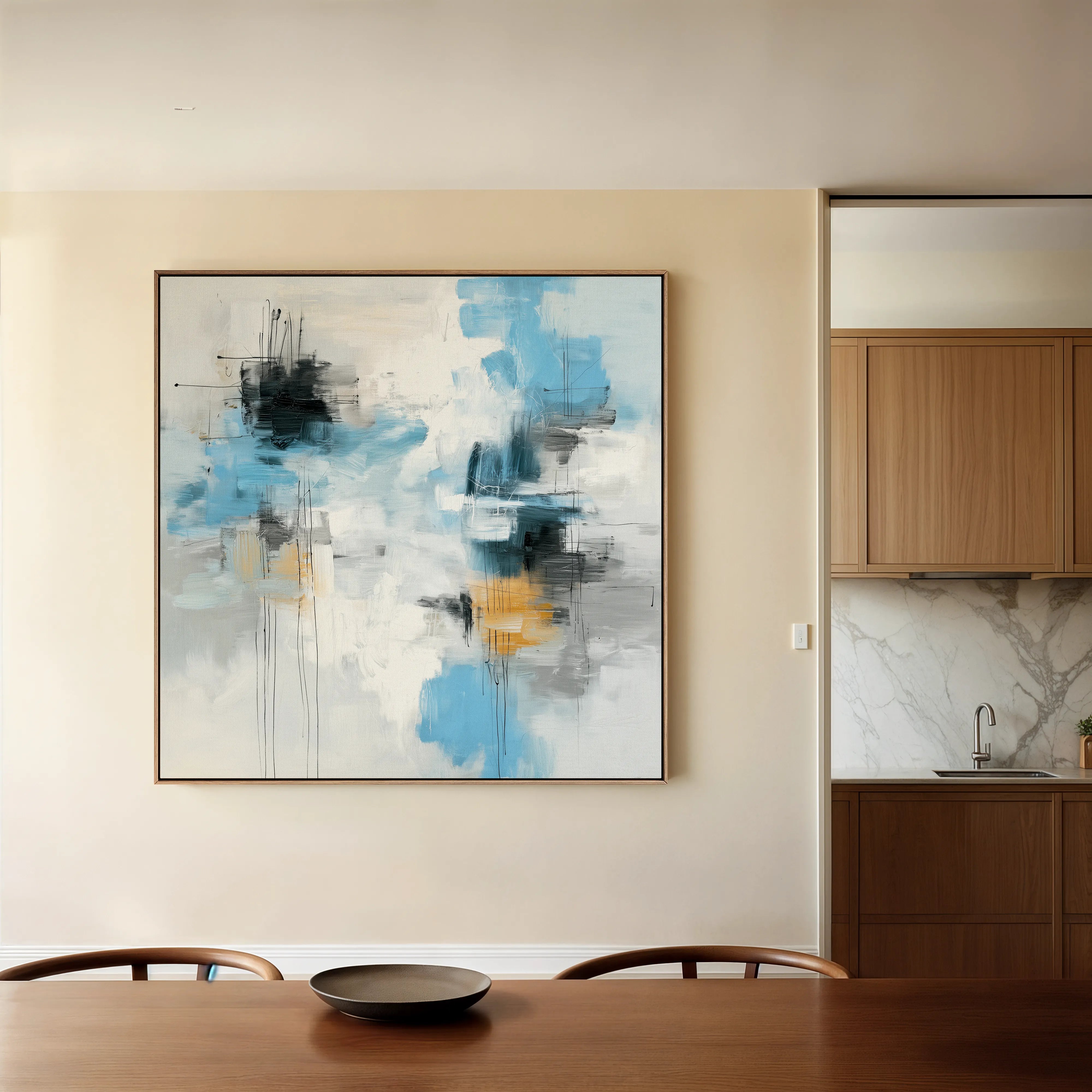 Abstract 1330 Canvas Art 16" x 16" / 40 x 40 cm / Black