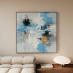 Abstract 1330 Canvas Art 16" x 16" / 40 x 40 cm / Black
