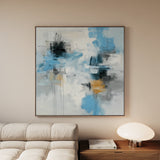 Abstract 1330 Canvas Art 16" x 16" / 40 x 40 cm / Black