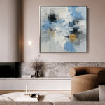 Abstract 1330 Canvas Art 16" x 16" / 40 x 40 cm / Black