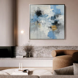 Abstract 1330 Canvas Art 16" x 16" / 40 x 40 cm / Black