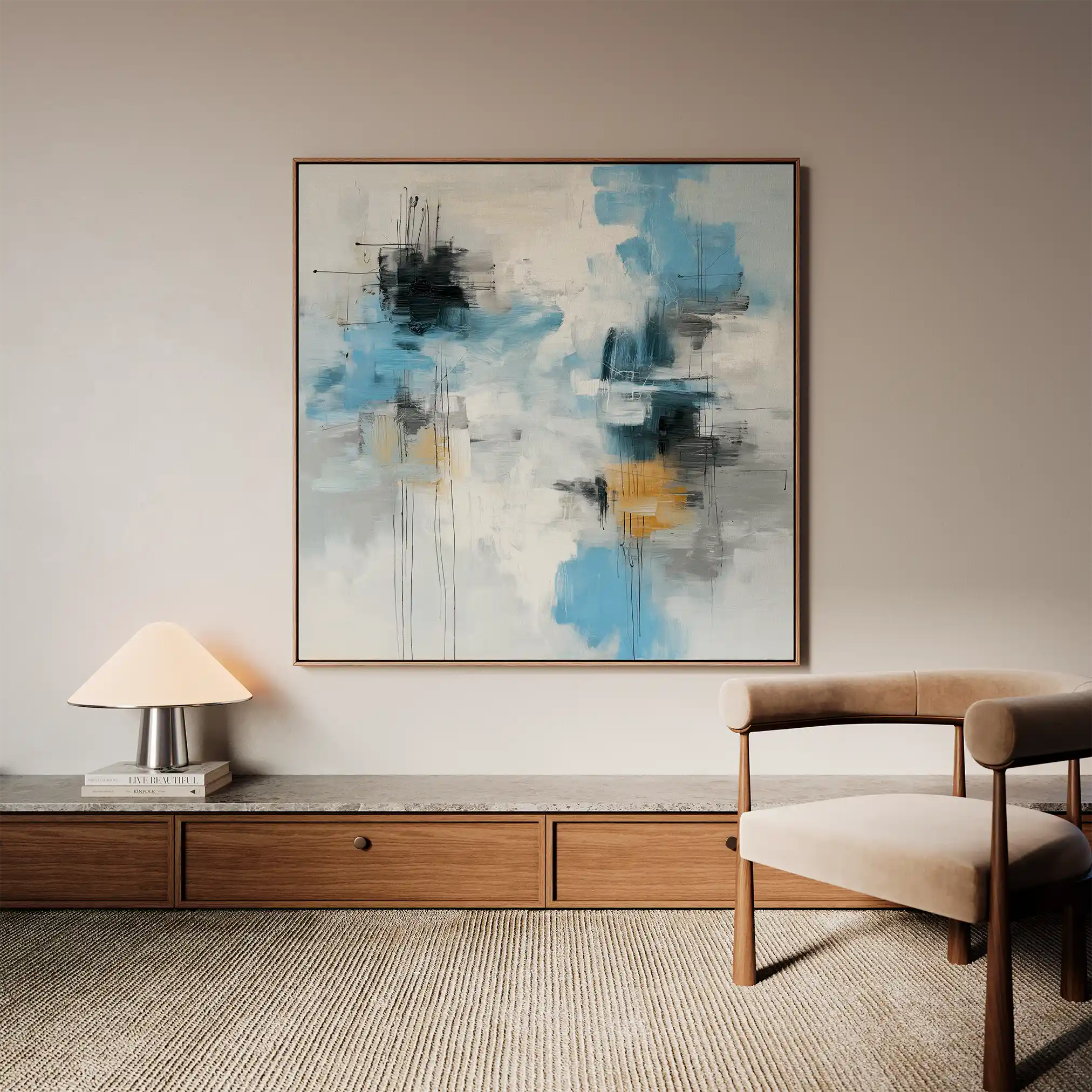 Abstract 1330 Canvas Art 60 x 60 cm / Black