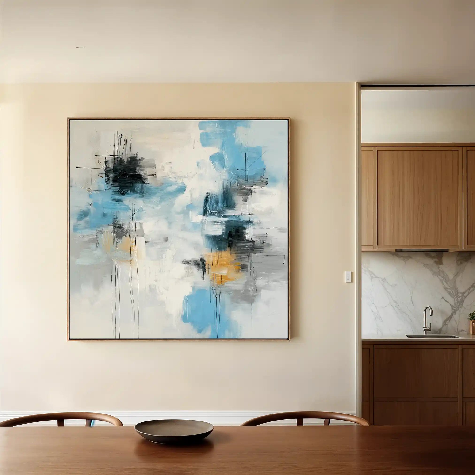 Abstract 1330 Canvas Art 60 x 60 cm / Black