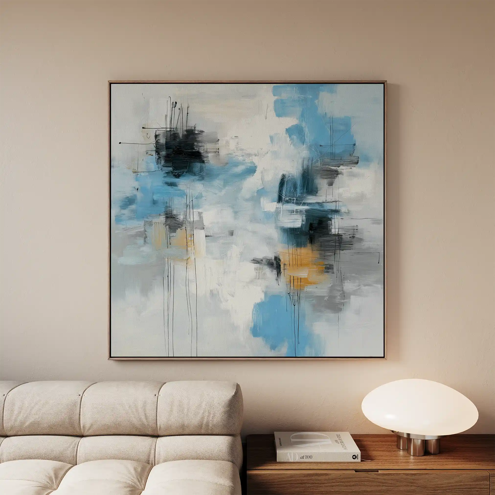 Abstract 1330 Canvas Art 60 x 60 cm / Black