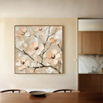 Floral 1330 Canvas Art 16" x 16" / 40 x 40 cm / Black