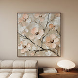 Floral 1330 Canvas Art 16" x 16" / 40 x 40 cm / Black