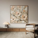 Floral 1330 Canvas Art 16" x 16" / 40 x 40 cm / Black