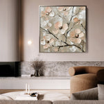 Floral 1330 Canvas Art 16" x 16" / 40 x 40 cm / Black