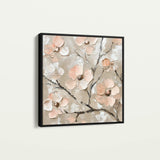 Floral 1330 Canvas Art 16" x 16" / 40 x 40 cm / Black