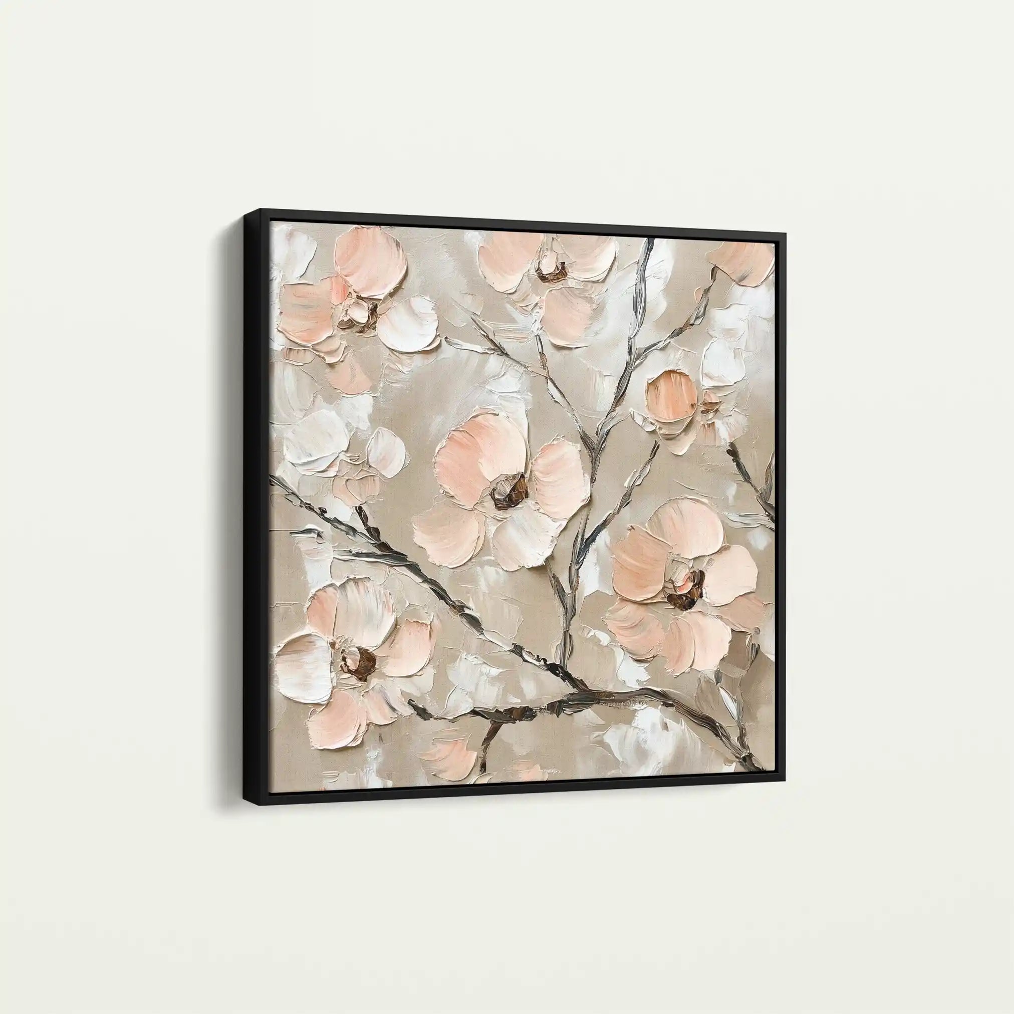 Floral 1330 Canvas Art 60 x 60 cm / Black