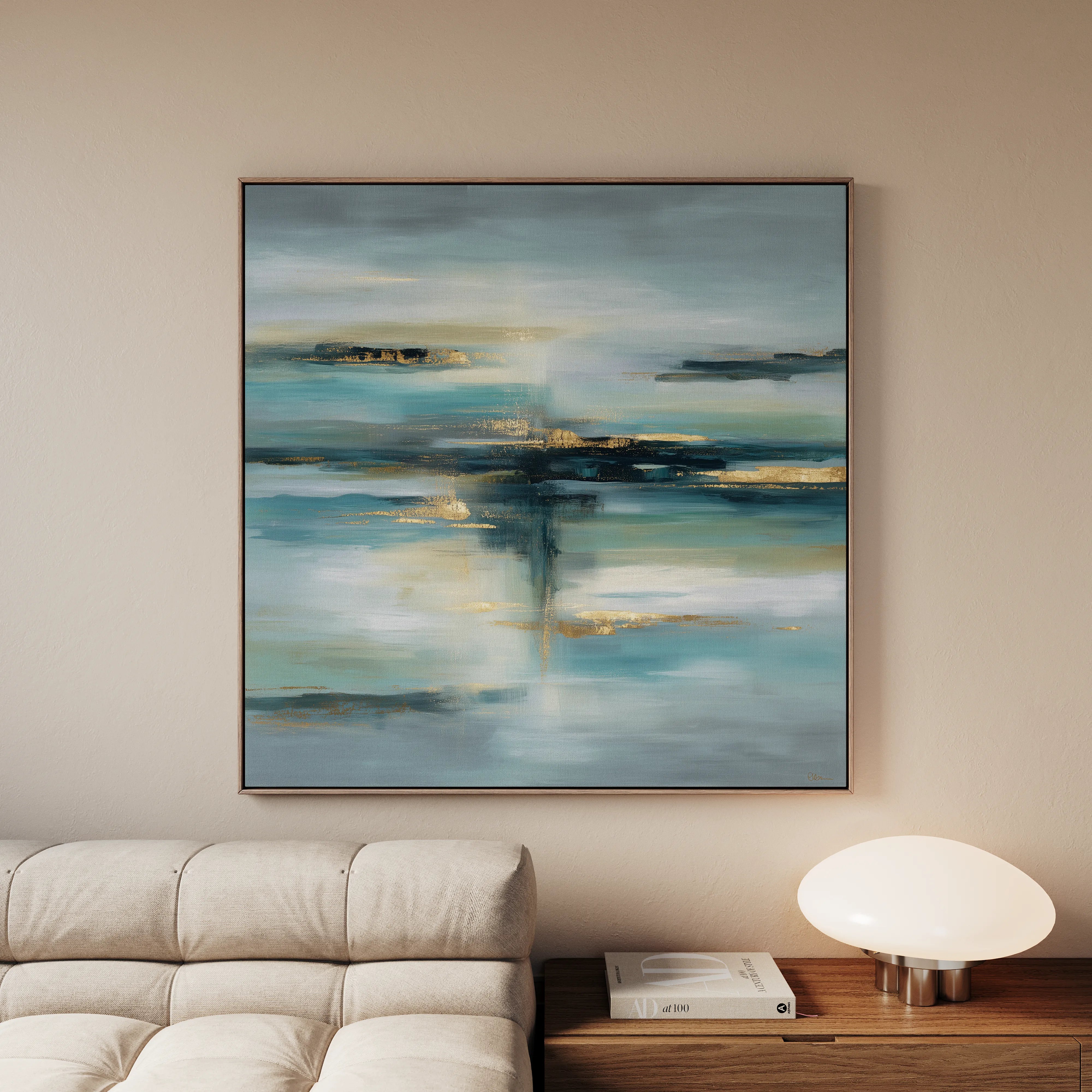 Abstract 1331 Canvas Art 16" x 16" / 40 x 40 cm / Black