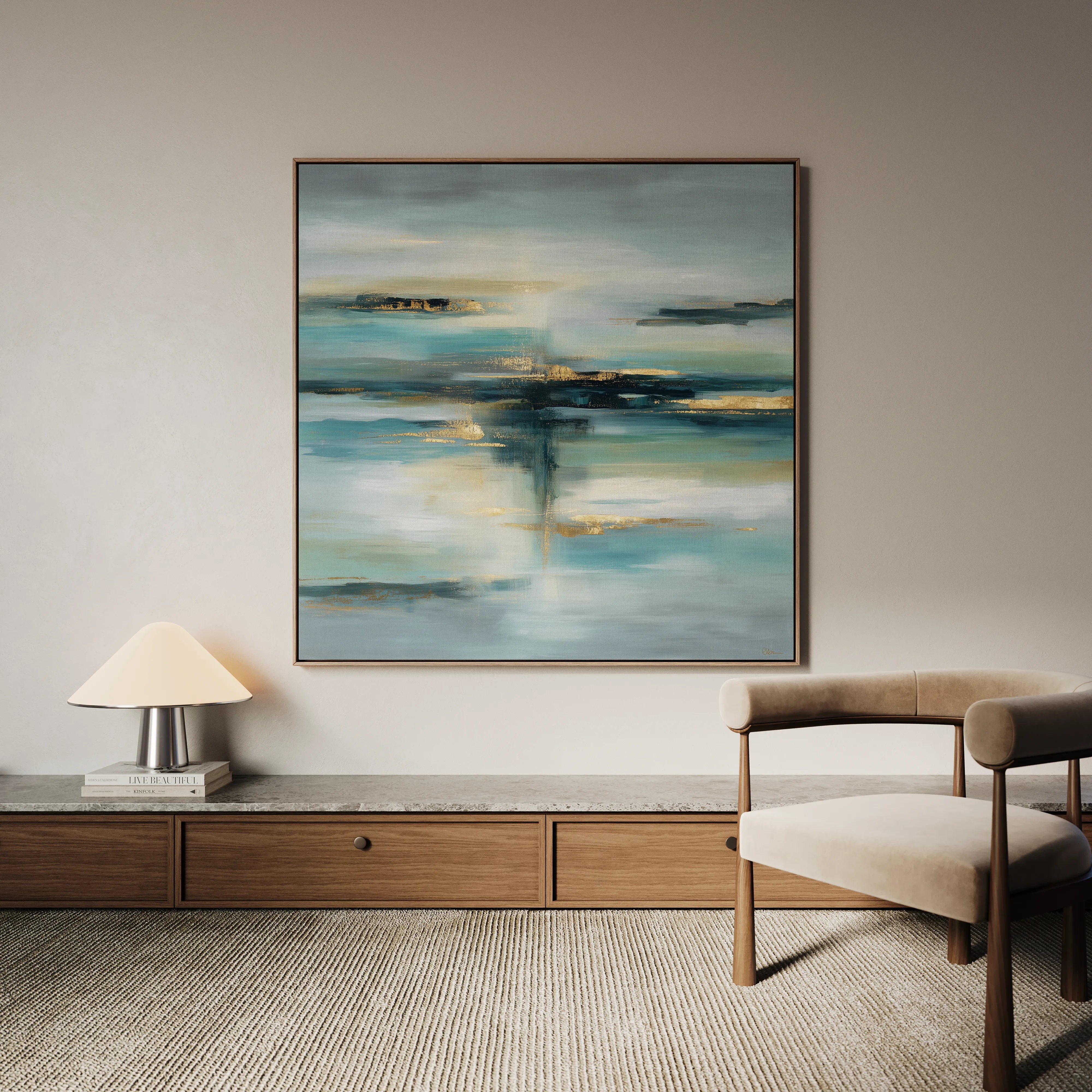Abstract 1331 Canvas Art 16" x 16" / 40 x 40 cm / Black