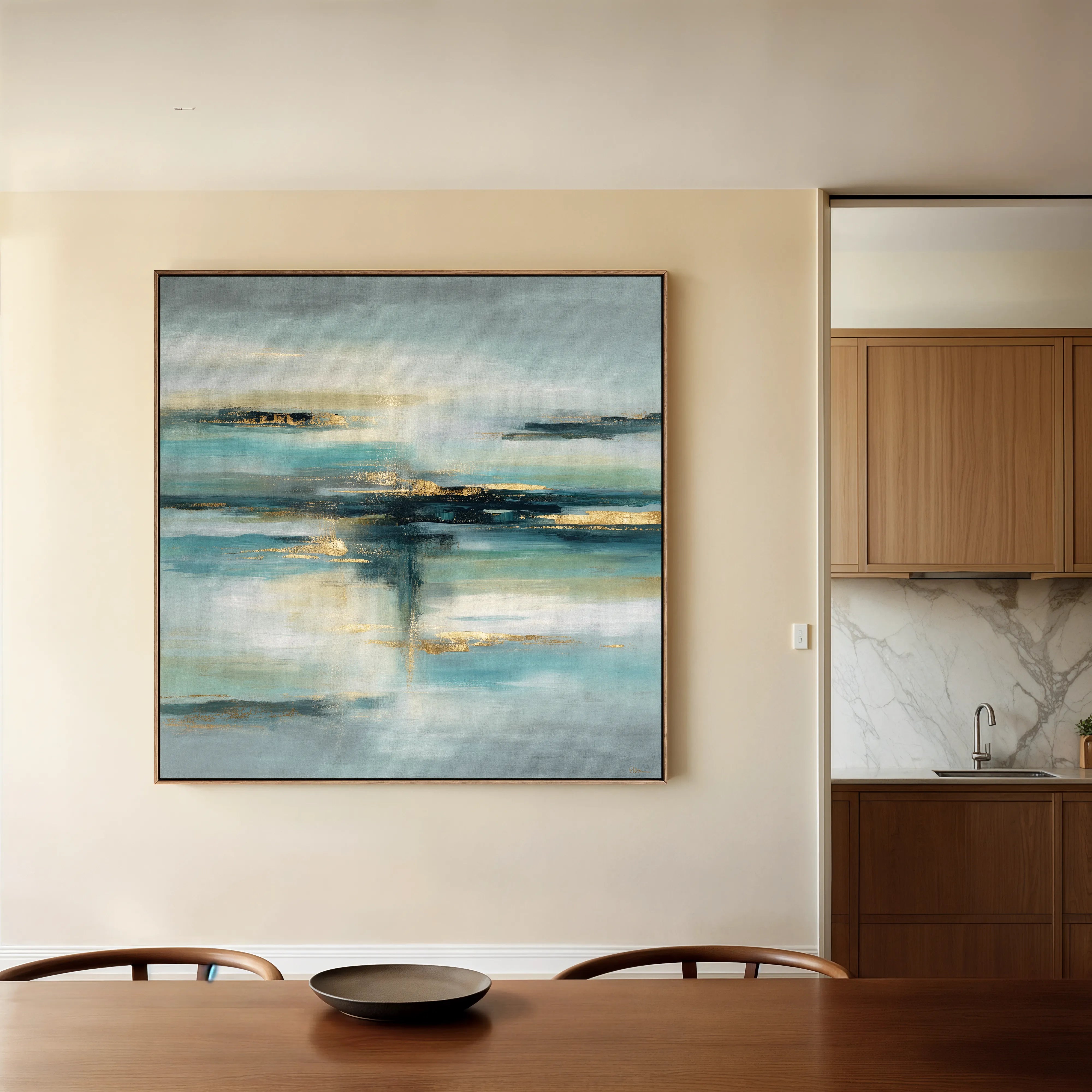 Abstract 1331 Canvas Art 16" x 16" / 40 x 40 cm / Black
