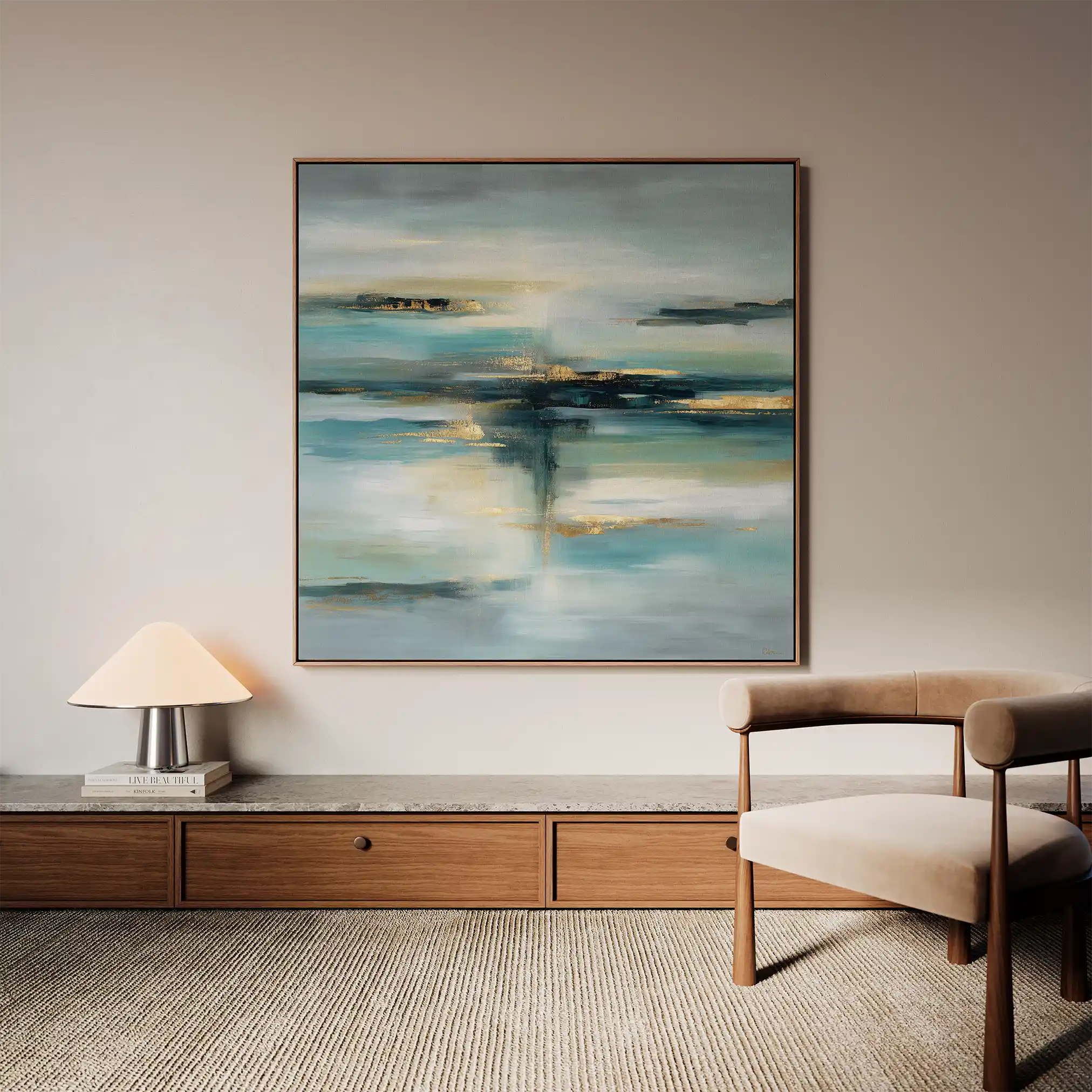 Abstract 1331 Canvas Art 60 x 60 cm / Black