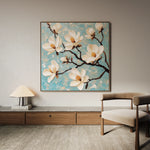 Floral 1331 Canvas Art 16" x 16" / 40 x 40 cm / Black