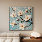 Floral 1331 Canvas Art 16" x 16" / 40 x 40 cm / Black