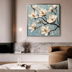 Floral 1331 Canvas Art 16" x 16" / 40 x 40 cm / Black