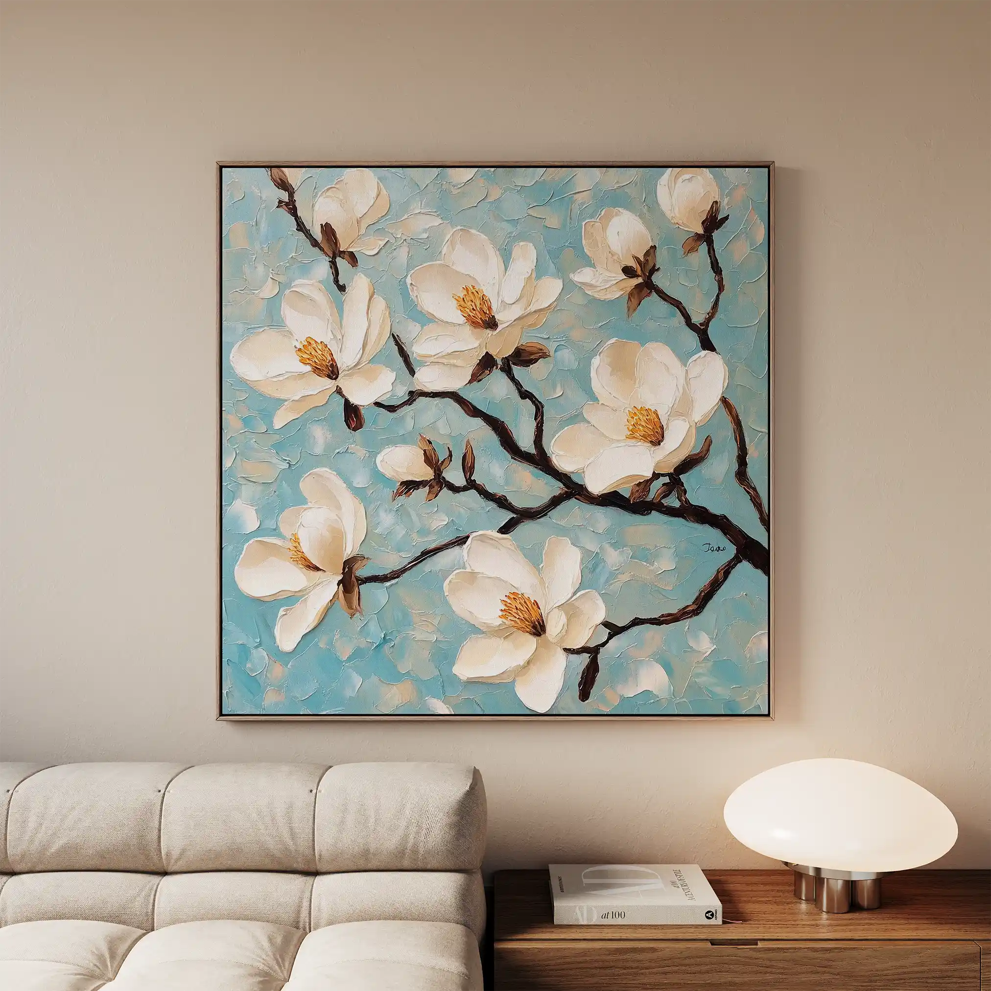 Floral 1331 Canvas Art 60 x 60 cm / Black