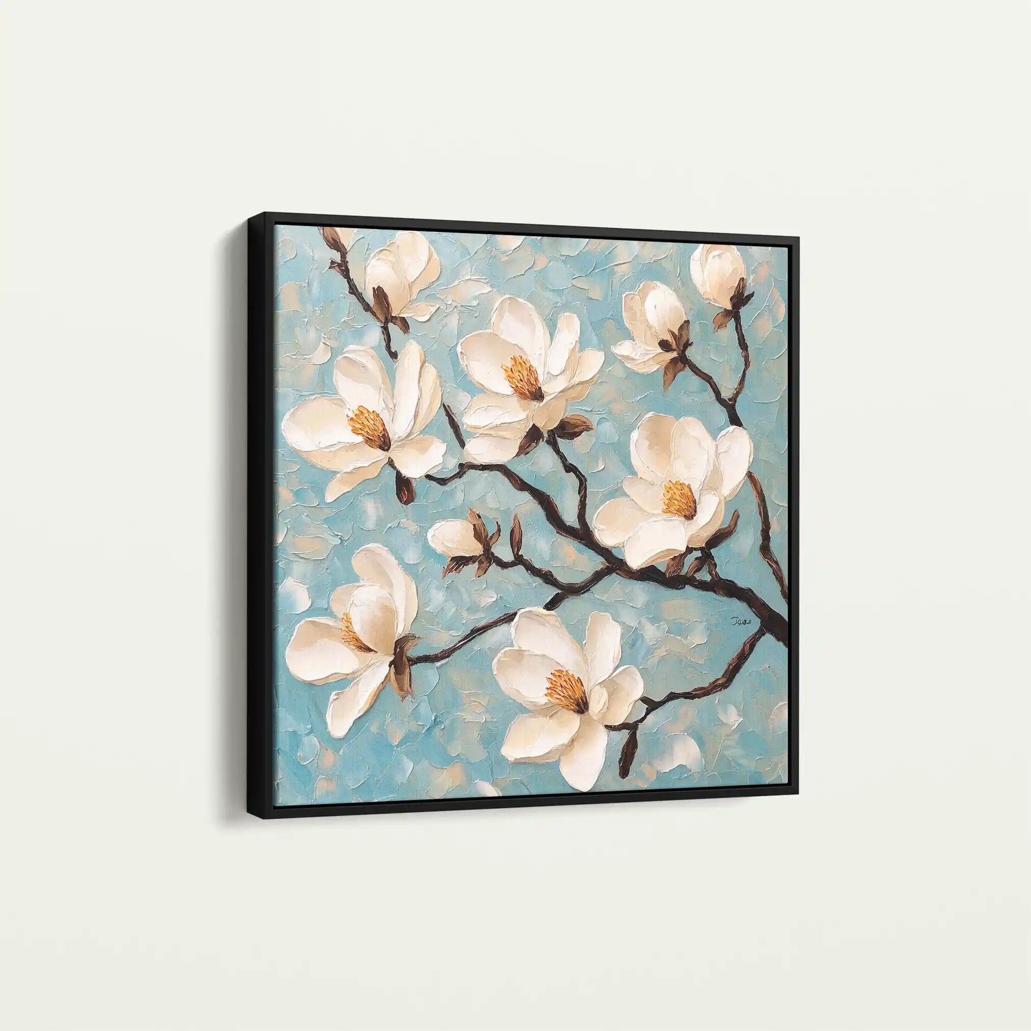 Floral 1331 Canvas Art 60 x 60 cm / Black