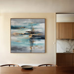 Abstract 1332 Canvas Art 16" x 16" / 40 x 40 cm / Black