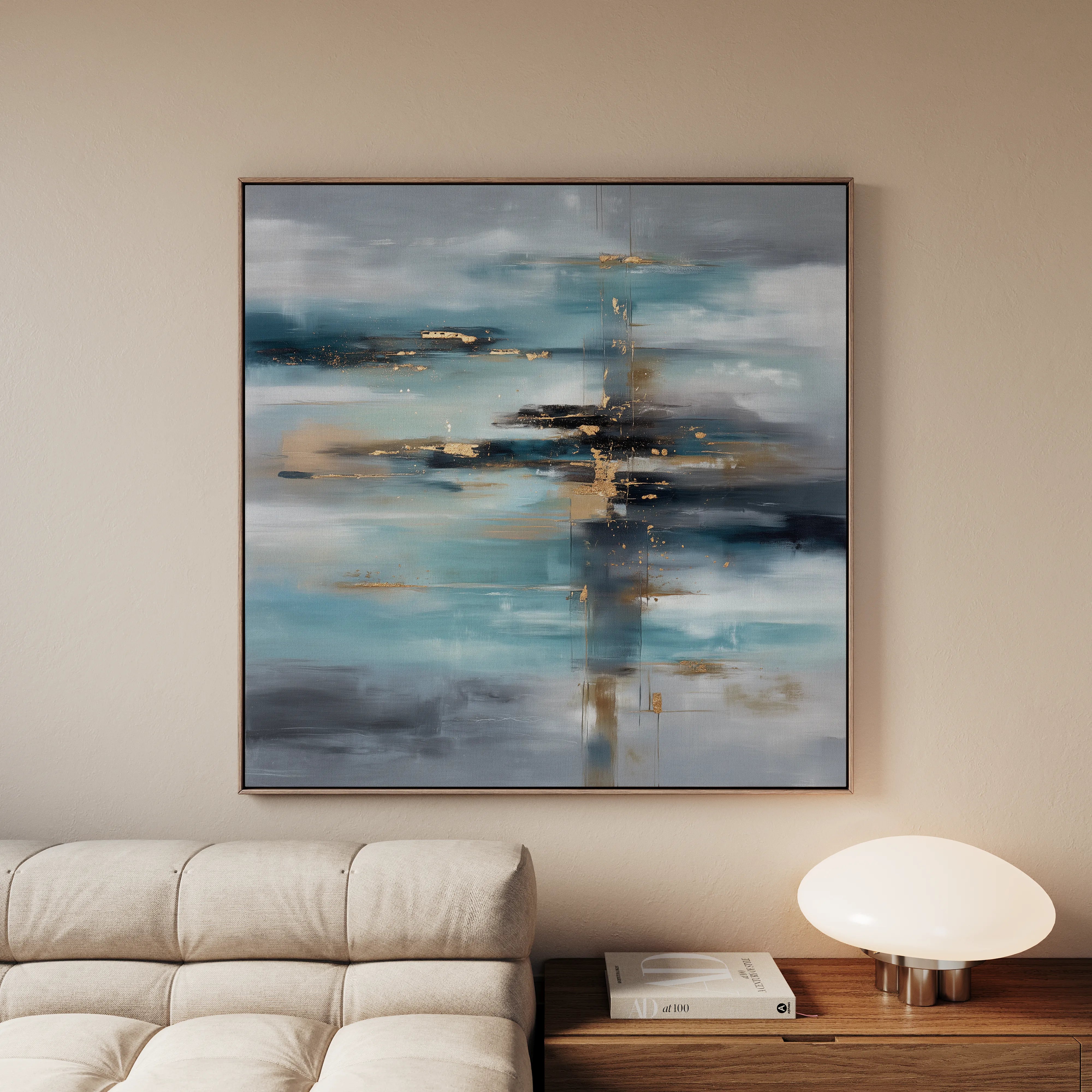 Abstract 1332 Canvas Art 16" x 16" / 40 x 40 cm / Black