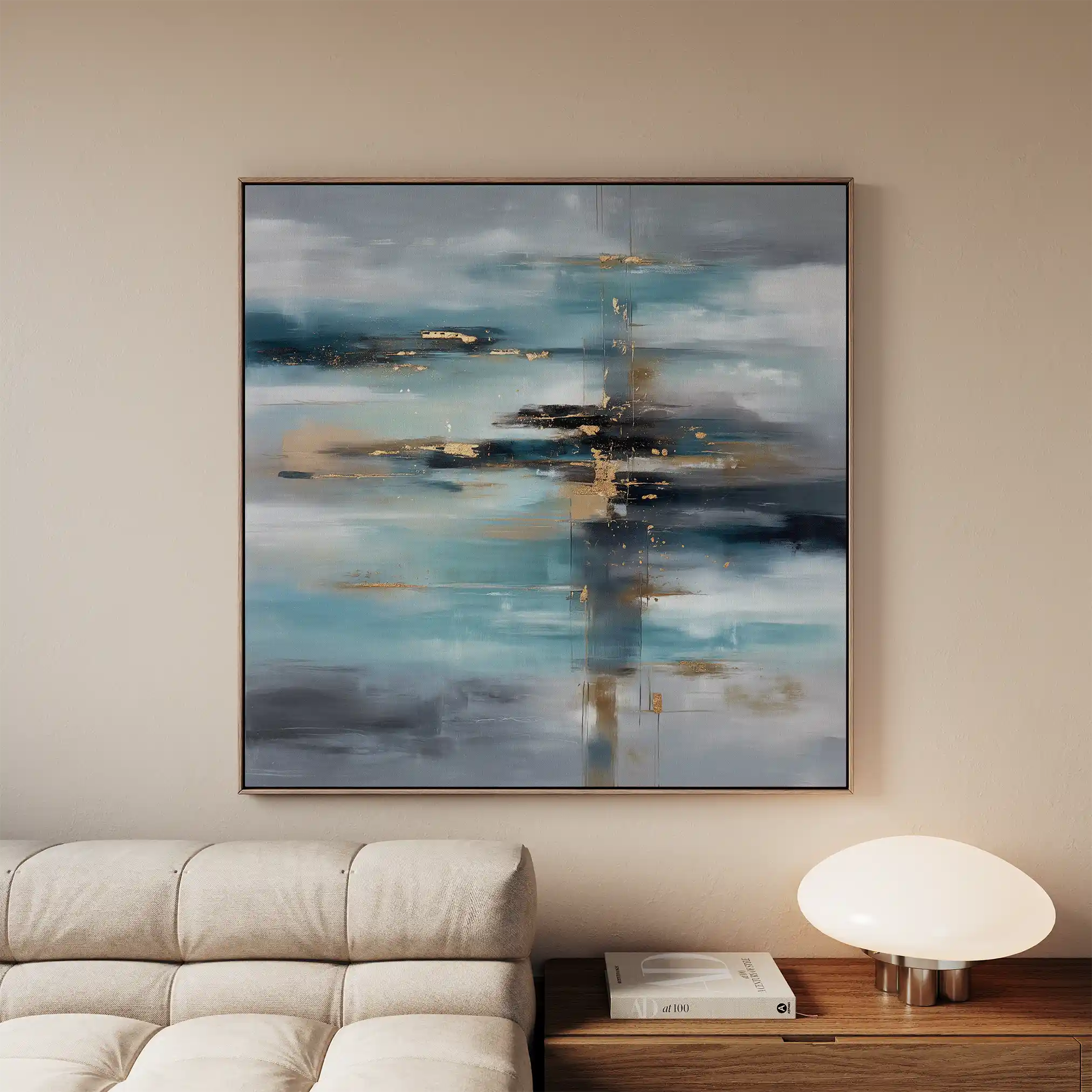Abstract 1332 Canvas Art 60 x 60 cm / Black