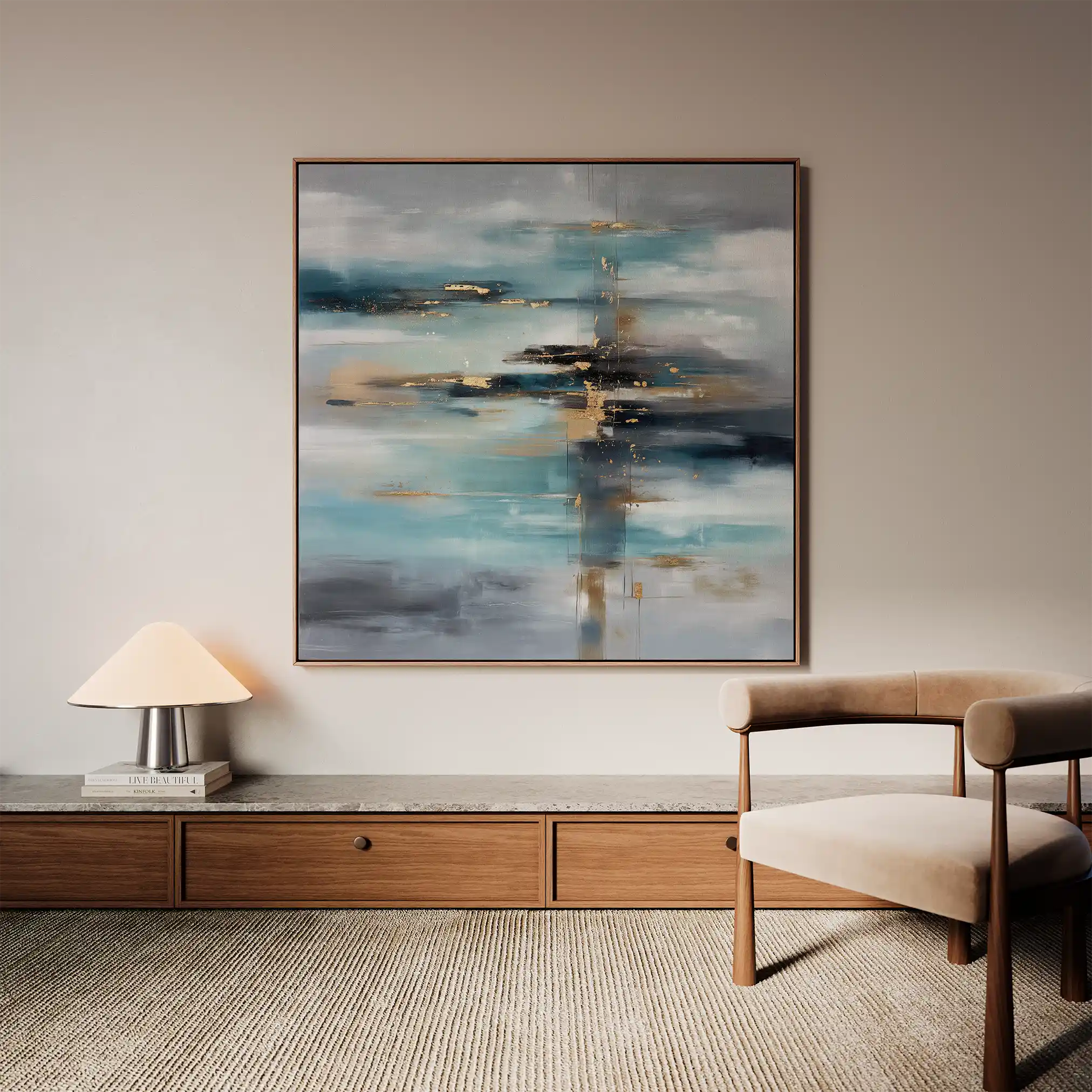 Abstract 1332 Canvas Art 60 x 60 cm / Black