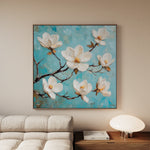 Floral 1332 Canvas Art 16" x 16" / 40 x 40 cm / Black