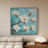 Floral 1332 Canvas Art 16" x 16" / 40 x 40 cm / Black