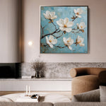Floral 1332 Canvas Art 16" x 16" / 40 x 40 cm / Black