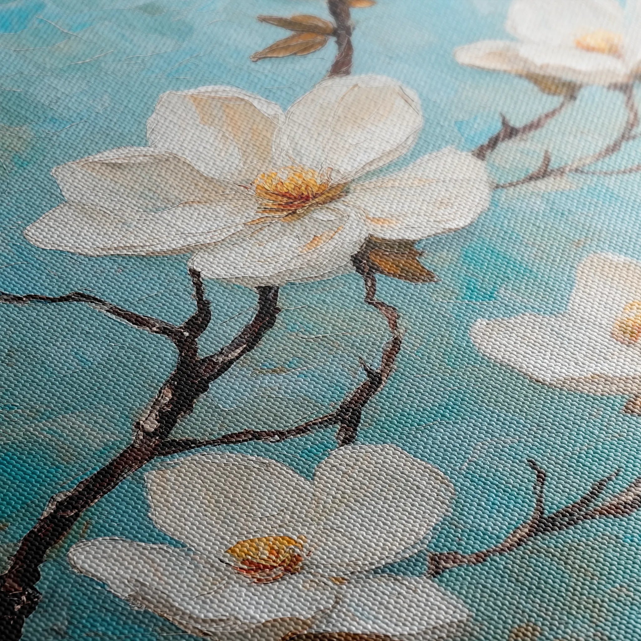 Floral 1332 Canvas Art 16" x 16" / 40 x 40 cm / Black