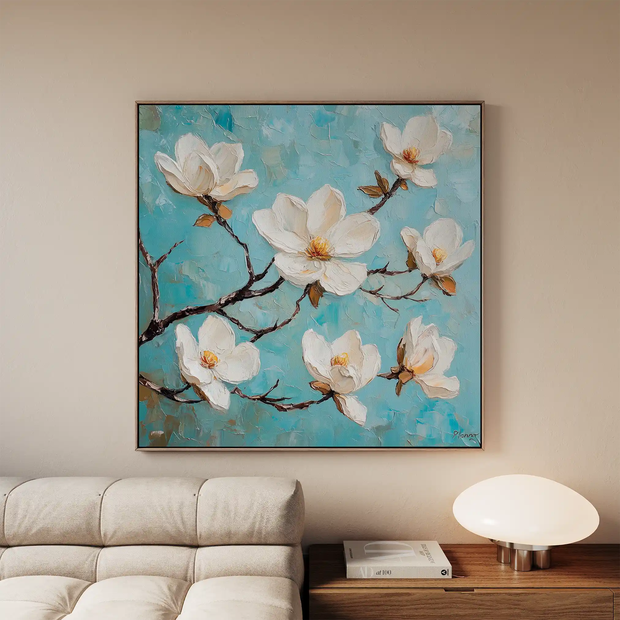 Floral 1332 Canvas Art 60 x 60 cm / Black