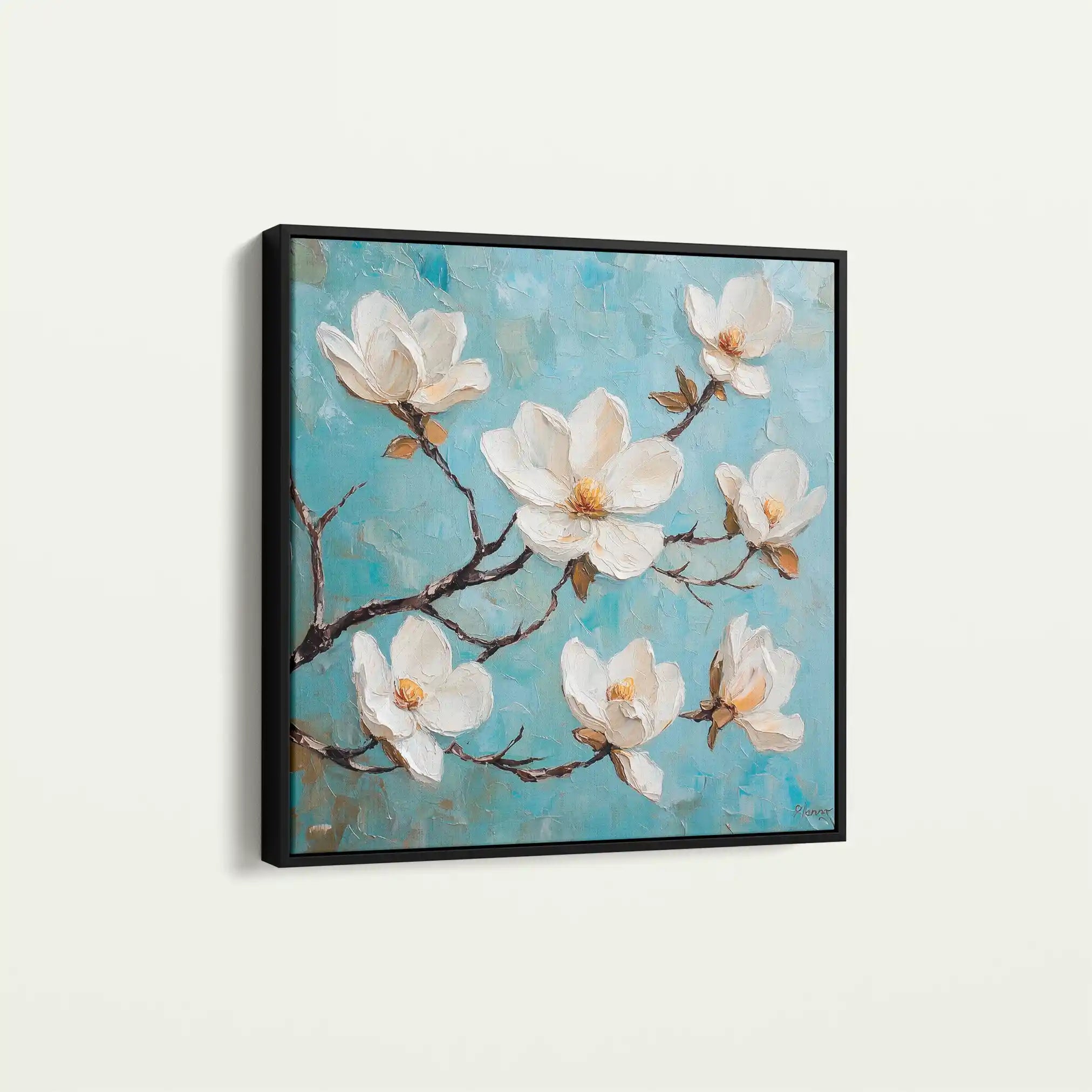 Floral 1332 Canvas Art 60 x 60 cm / Black