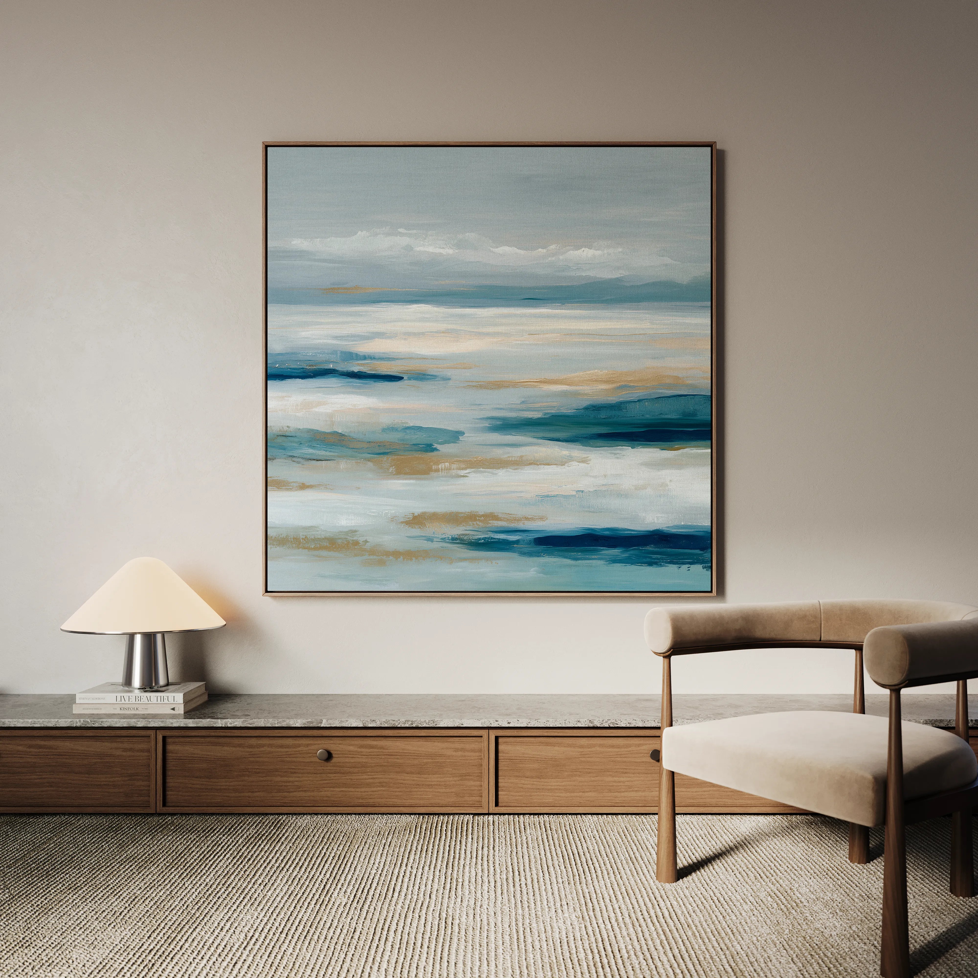 Abstract 1333 Canvas Art 16" x 16" / 40 x 40 cm / Black