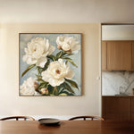 Floral 1333 Canvas Art 16" x 16" / 40 x 40 cm / Black