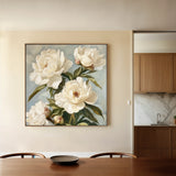 Floral 1333 Canvas Art 16" x 16" / 40 x 40 cm / Black