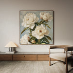 Floral 1333 Canvas Art 16" x 16" / 40 x 40 cm / Black