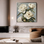 Floral 1333 Canvas Art 16" x 16" / 40 x 40 cm / Black