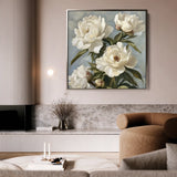 Floral 1333 Canvas Art 16" x 16" / 40 x 40 cm / Black