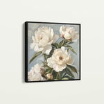 Floral 1333 Canvas Art 16" x 16" / 40 x 40 cm / Black