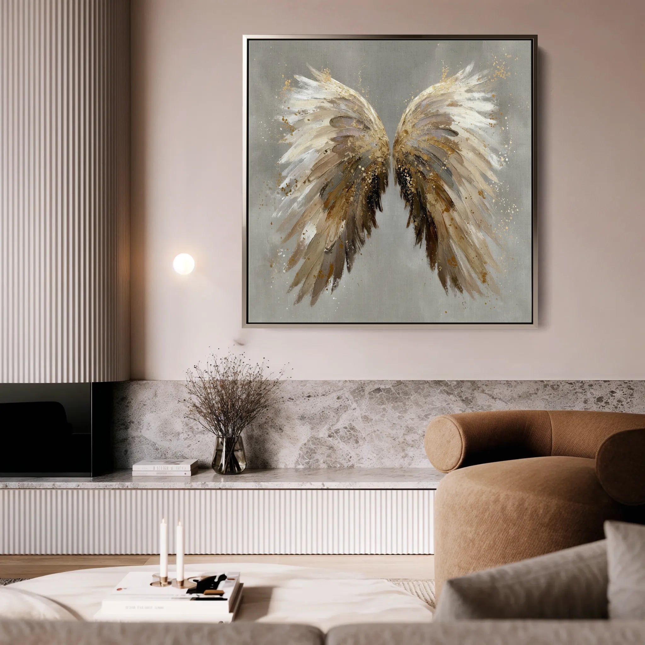 Abstract 1334 Canvas Art 16" x 16" / 40 x 40 cm / Black
