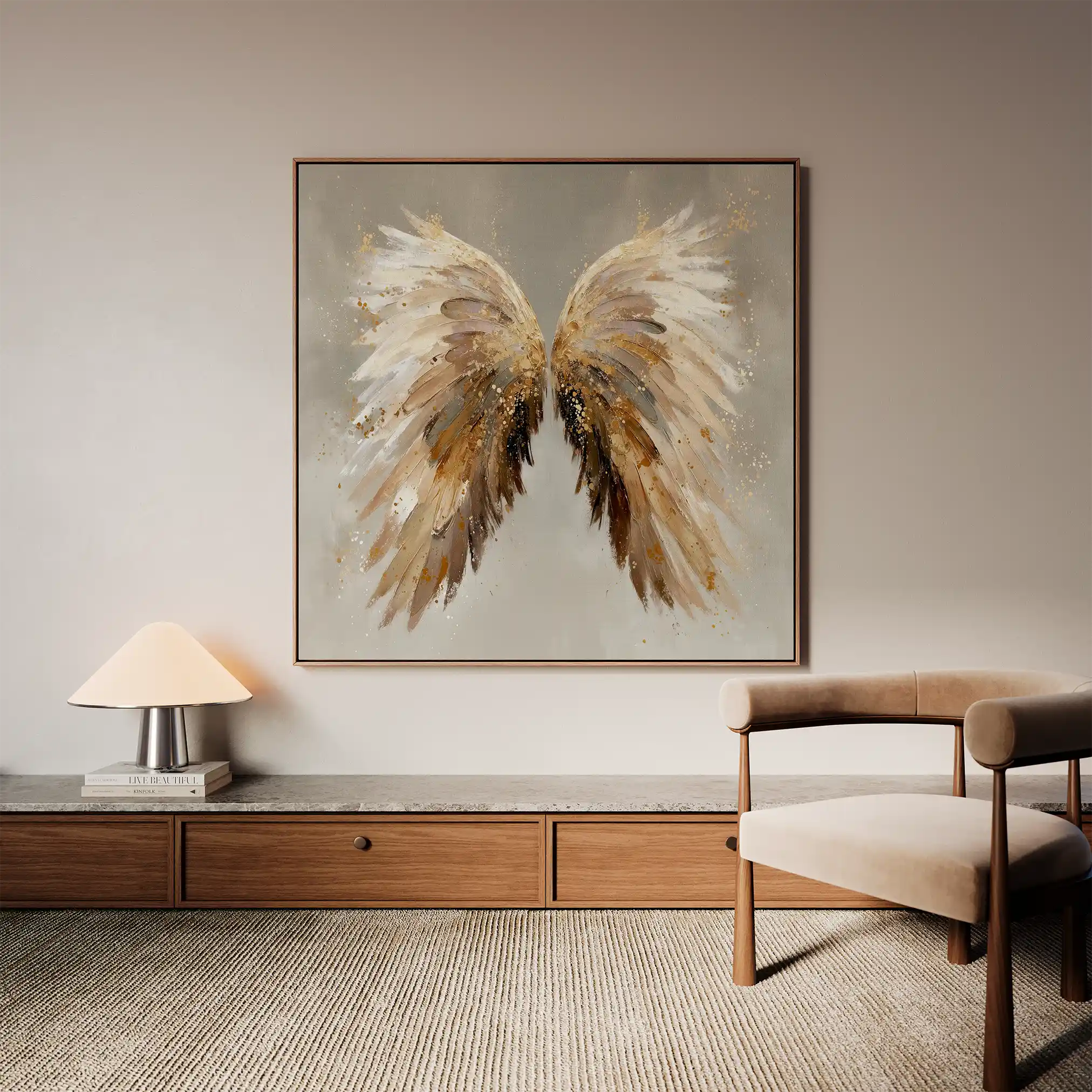 Abstract 1334 Canvas Art 60 x 60 cm / Black