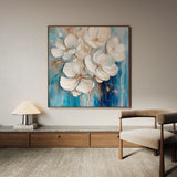 Floral 1334 Canvas Art 16" x 16" / 40 x 40 cm / Black