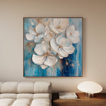 Floral 1334 Canvas Art 16" x 16" / 40 x 40 cm / Black