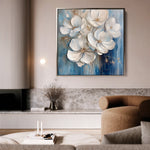 Floral 1334 Canvas Art 16" x 16" / 40 x 40 cm / Black