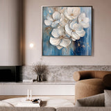 Floral 1334 Canvas Art 16" x 16" / 40 x 40 cm / Black