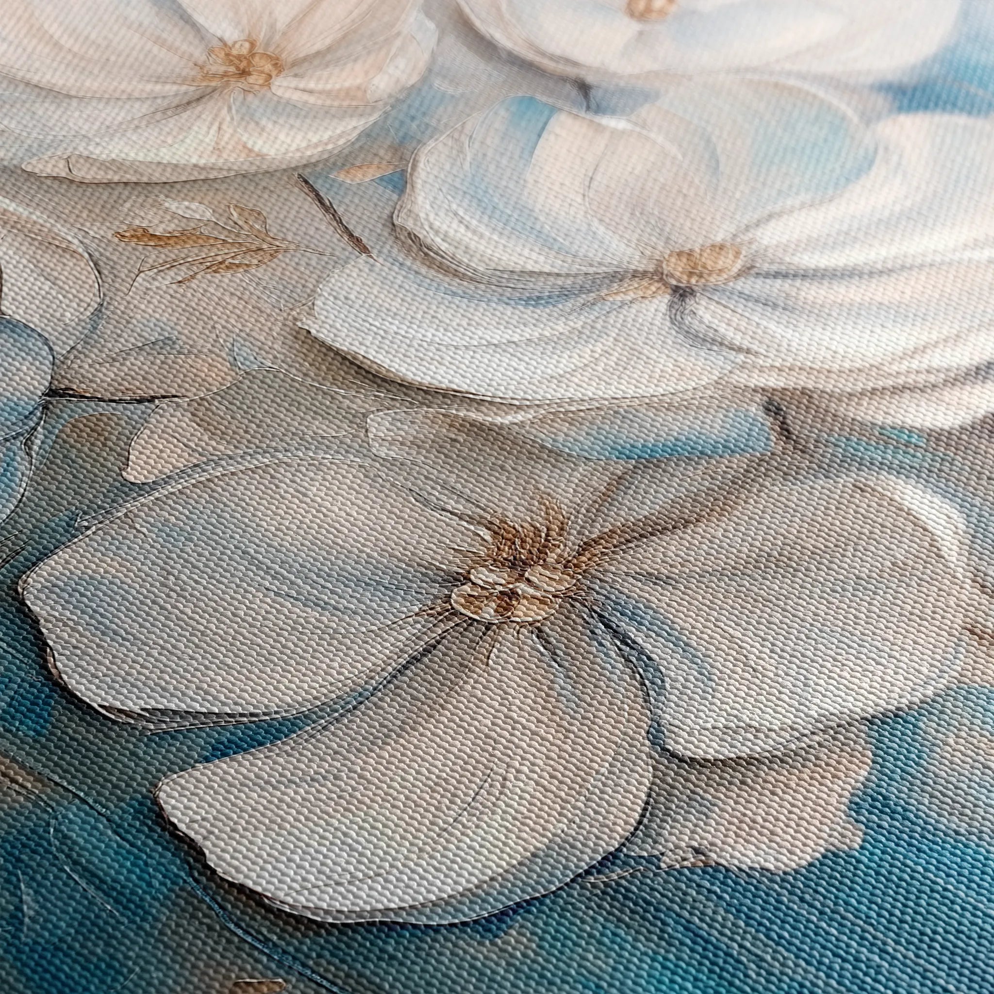 Floral 1334 Canvas Art 16" x 16" / 40 x 40 cm / Black