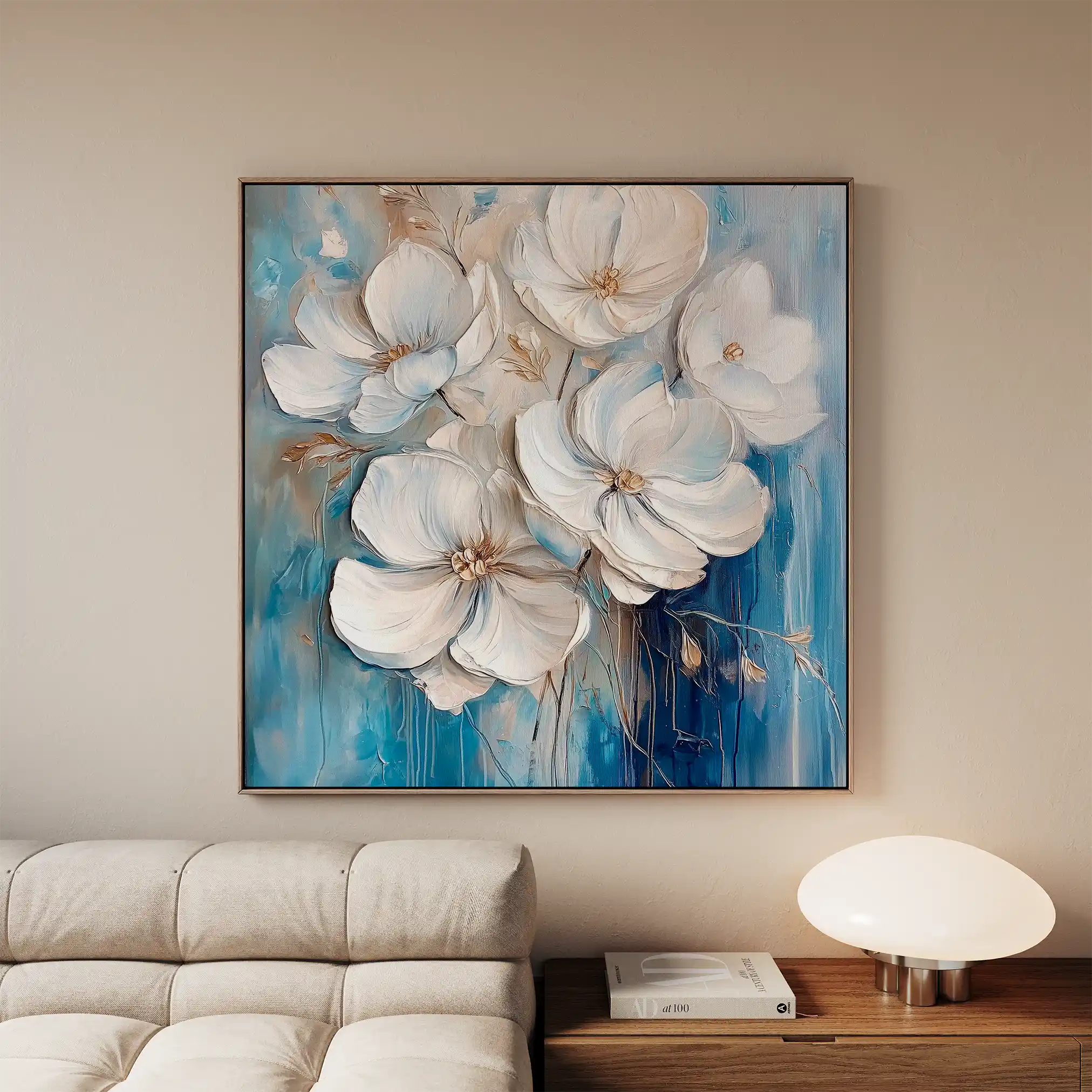 Floral 1334 Canvas Art 60 x 60 cm / Black