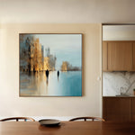 Abstract 1335 Canvas Art 16" x 16" / 40 x 40 cm / Black