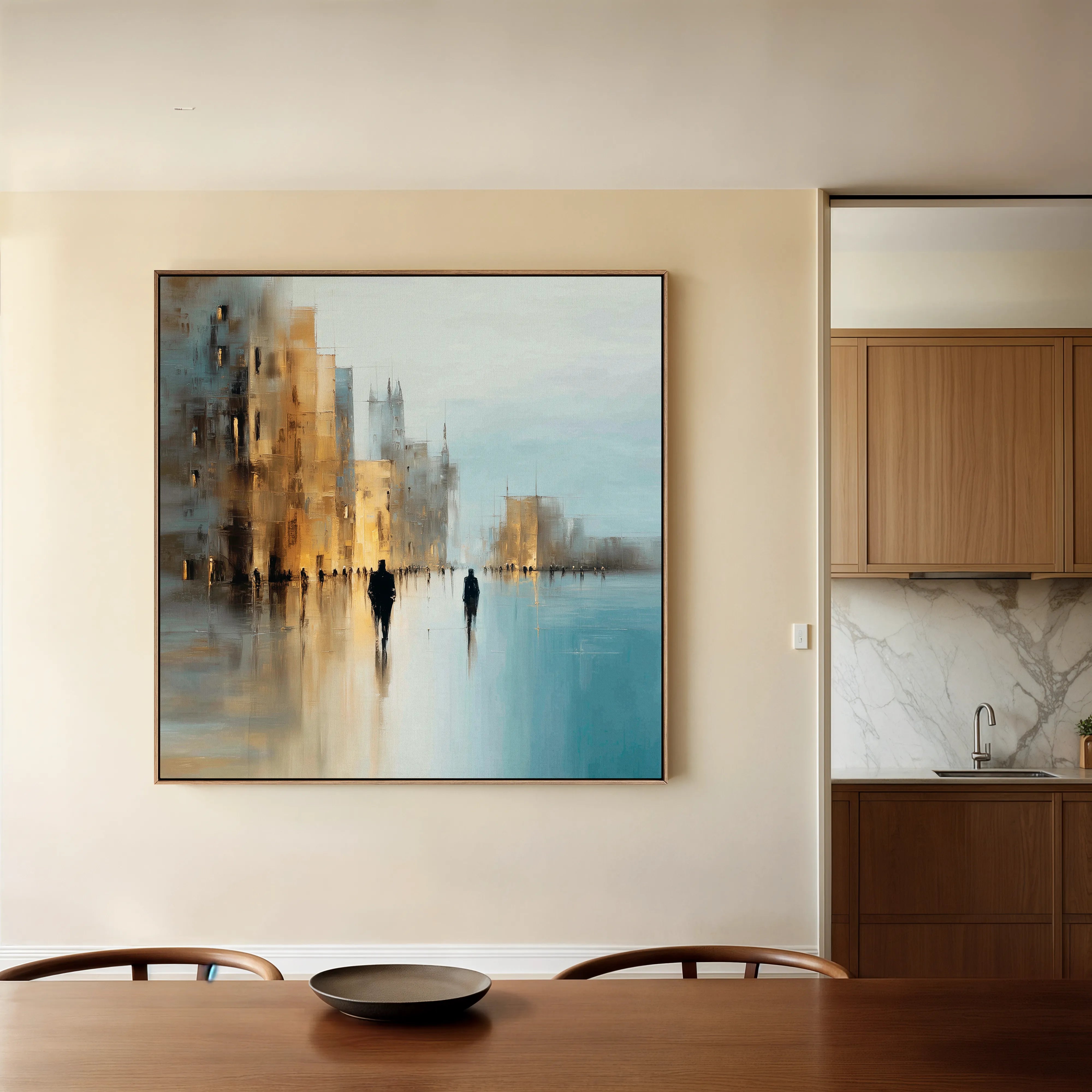 Abstract 1335 Canvas Art 16" x 16" / 40 x 40 cm / Black
